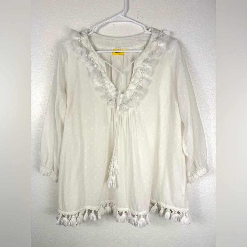 ROBERTA ROLLER RABBIT Women's White Hafsa Top size S - Picture 2 of 10